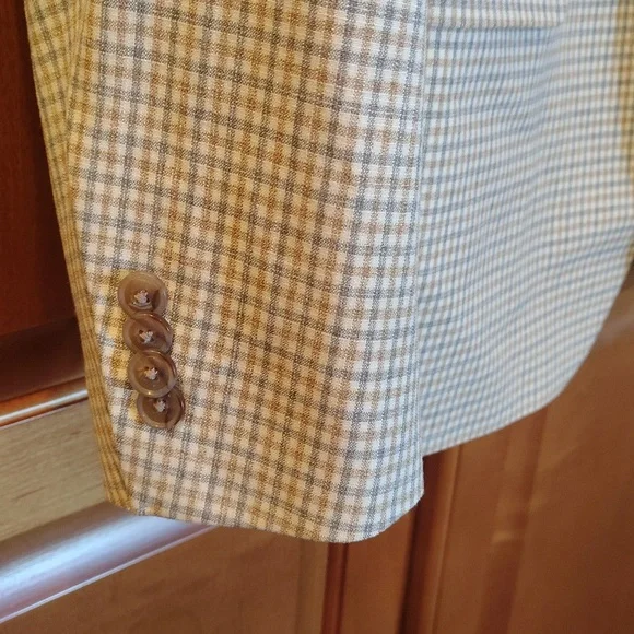 NWT Tommy Hilfiger Conrad Tan/Grey Sport Coat 44REG Flex - Picture 5 of 14